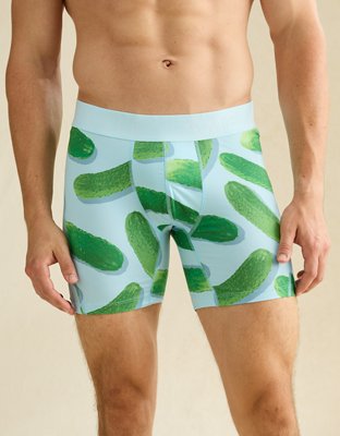 AEO Men's Food 6" Flex Boxer Brief - Light Blue