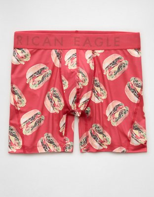 AEO Men's Food 6" Flex Boxer Brief - Red Sand