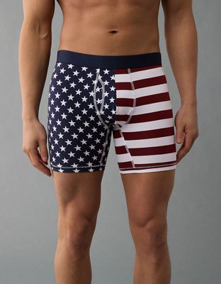 AEO Men's American Flag 6" Flex Boxer Brief - Navy