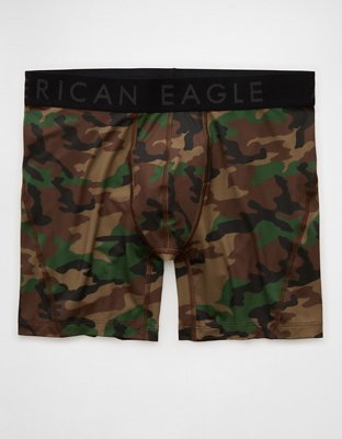AEO Men's Camo Print 6" Flex Boxer Brief - Brown