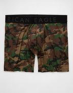 AEO Men's Camo Print 6" Flex Boxer Brief - Brown
