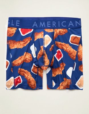 AEO Men's Food 6" Flex Boxer Brief - Blue