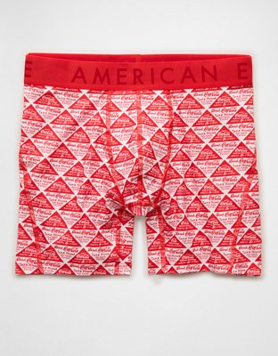 AEO Men's Coca-Cola 6" Flex Boxer Brief - Red
