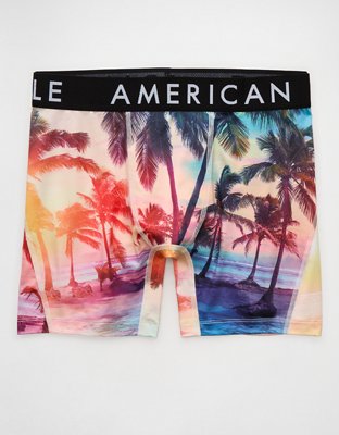 AEO Men's Tropical 6" Flex Boxer Brief - Blue