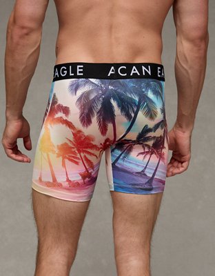 AEO Men's Tropical 6" Flex Boxer Brief - Blue