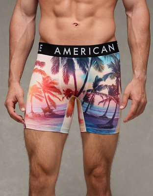 AEO Men's Tropical 6" Flex Boxer Brief - Blue