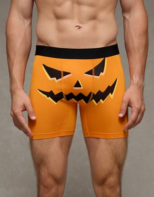AEO Men's Halloween 6" Ultra Soft Boxer Brief - Orange Spirit