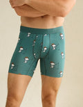 AEO Men's Snoopy 6" Ultra Soft Boxer Brief - Green Sheen