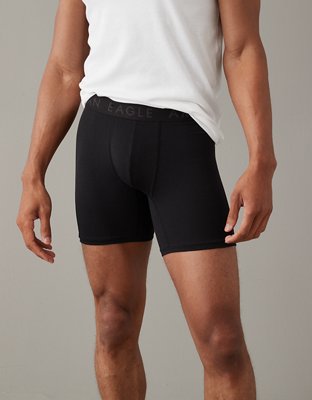 AEO Men's 6" Ultra Soft Boxer Brief - Black