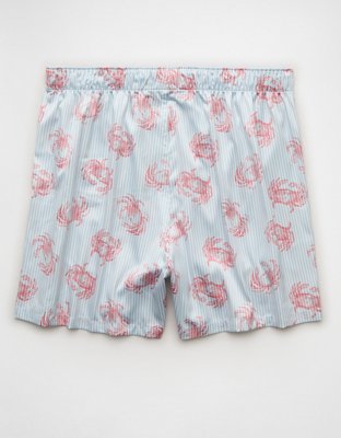 AEO Men's Food Satin Pocket Boxer Short - Light Blue
