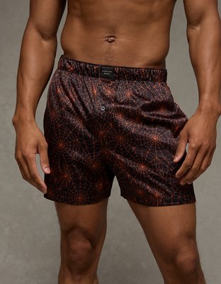 AEO Men's Halloween Satin Pocket Boxer Short - Black