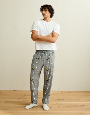 AEO Snoopy Halloween Flannel PJ Pant - Gray