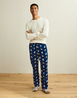 AEO Men's Snoopy Flannel PJ Pant - Navy