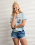 AE Ex-Boyfriend USA Graphic T-Shirt - Light Blue