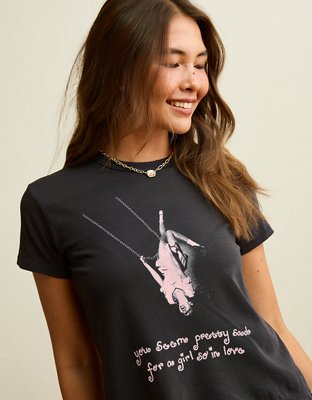 AE Boxy Fit Olivia Rodrigo Graphic T-Shirt - Faded Black