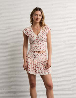 AE High-Waisted Mini Skirt - Cream