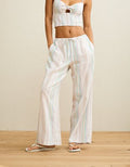 AE Pride Mid-Rise Linen-Blend Wide-Leg Pant - Natural White