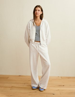AE Everyday Luxe Straight Sweatpant - Heather Frost