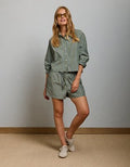 AE77 High-Waisted Poplin Short - Olive