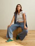 AE V-Neck Cable Knit Sweater Polo - Heather Frost