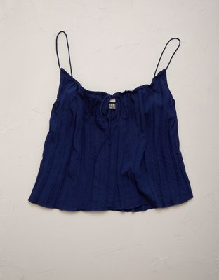 AE77 Crinkle Cami Top - Indigo