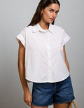 AE77 Cropped Short-Sleeve Shirt - White