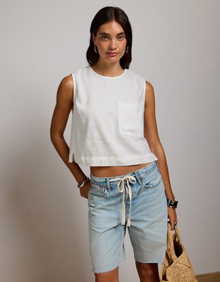 AE77 Boxy Shell Top - White