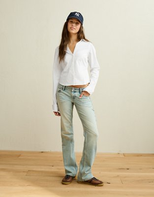 AE Fitted Poplin Button-Up Shirt - White