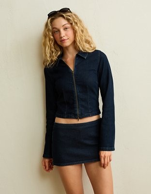 AE Zip-Up Denim Shirt - Dark Dreams