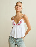 AE Picot-Trim Babydoll Cami - White