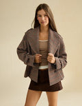 AE Short Wool-Blend Trench Coat - Brown
