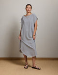 AE77 Cap-Sleeve Everyday T-Shirt Dress - Navy