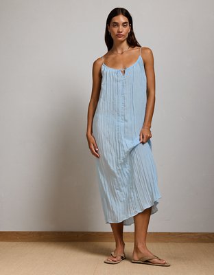 AE77 Crinkle Cami Maxi Dress - Blue