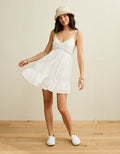 AE V-Neck Babydoll Mini Dress - Fresh White