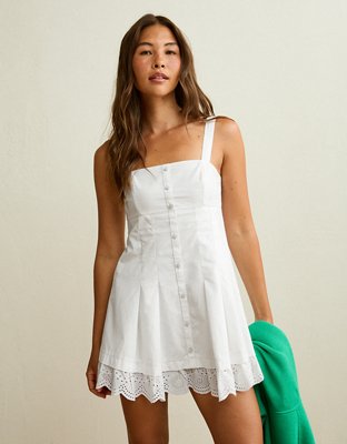 AE Button-Up Mini Dress - Fresh White