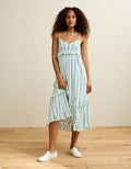 AE V-Neck Ruffle Midi Dress - Green