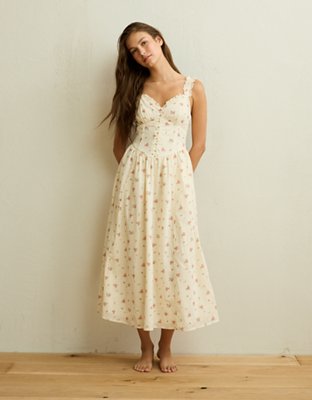 AE Sweetheart Corset Midi Dress - Cream