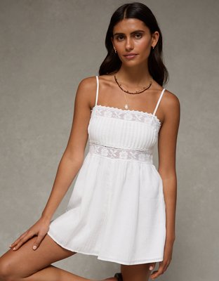 AE Lace Pintuck Romper - Fresh White