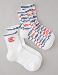 AE Graphic Cropped Crew Socks - Cobalt Jewel