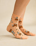 AE Snoopy Cropped Crew Socks - Peach