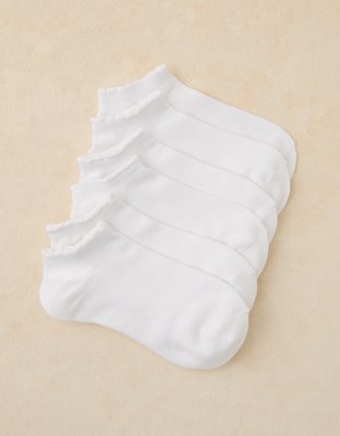 AE Scalloped Ankle Socks 3-Pack - White