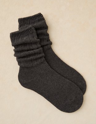 AE Cozy Slouchy Socks - Charcoal Heather Gray