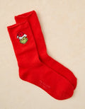AE Grinch Cozy Crew Socks - Red
