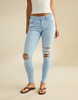 AE Low-Rise Ripped Jegging - Moon Stone Light