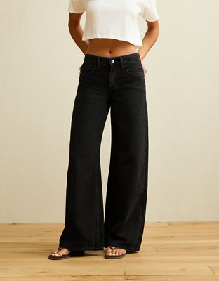 AE Low-Rise Baggy Ultra-Wide Leg Jean - Black