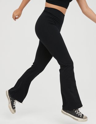 OFFLINE By Aerie OG Cotton High Waisted Flare Legging - True Black