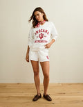 AE Indiana Hoosiers V-Neck Graphic Sweatshirt - Cream