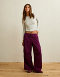 AE Low-Rise Baggy Cargo Parachute Pant - Burgundy