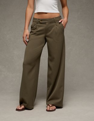 AE Low-Rise Ultra Wide-Leg Trouser - Olive