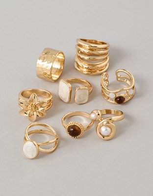 AE Floral Rings 8-Pack - Brown
